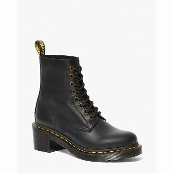 Dr Martens Női Clemency Bőr Lace Up Bakancs Fekete